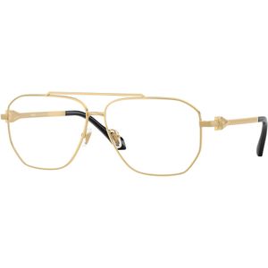 Versace Man VE1307 1002 Optische monturen Metaal Goud Transparant Piloot Normaal