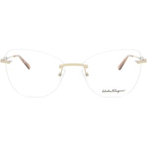Ferragamo Unisex SF2213 710 Optische monturen Metaal Goud  Kattenoog