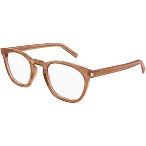 SAINT LAURENT Uniseks SAINT LAURENT SL 28 OPT 015 Optische monturen Acetaat Bruin Transparant Rotonde