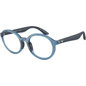 Emporio Armani Kind EK3005 6210 Optische monturen Geïnjecteerd Blauw Transparant Rotonde Normaal