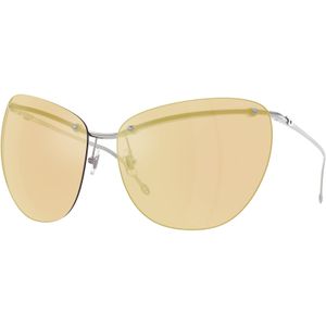 DIESEL Unisex DL1007 103/5A Zonnebrillen Metaal Zilver Bruin Kattenoog Gespiegeld