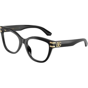 Dolce & Gabbana Vrouw DG3418 501 Optische monturen Acetaat Zwart Transparant Vlinder Normaal