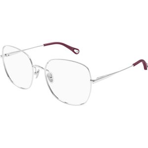 Chloé Vrouw CH0345O 001 Optische monturen Metaal Zilver Transparant Geometrisch