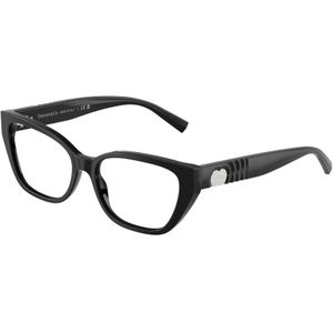 Tiffany Vrouw TF2259 8001 Optische monturen Acetaat Zwart Transparant Kattenoog Normaal