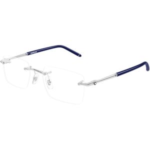 Montblanc Man Montblanc MB0444O 003 Optische monturen Metaal Zilver Transparant Kwadraat
