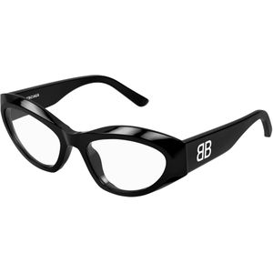 Balenciaga Vrouw BB0400O 001 Optische monturen Acetaat Zwart Transparant Kattenoog