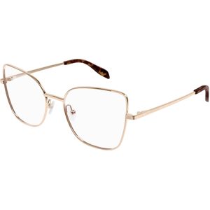 Alexander McQueen Vrouw AM0416O 003 Optische monturen Metaal Goud  Kattenoog