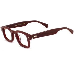 XLAB Man EUBEA Optische monturen Acetaat Bordeaux  Hurken Blauw anti-licht