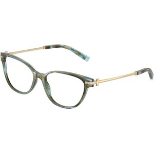 Tiffany Vrouw TF2223B 8124 Optische monturen Acetaat Blauw Transparant Kattenoog Normaal