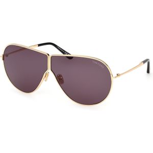 TOM FORD Unisex FT1158 Keating 30A Zonnebrillen Metaal Goud Rook Piloot Normaal