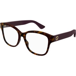 Gucci Vrouw Gucci GG1340O 008 Optische monturen Geïnjecteerd Havana Transparant Kwadraat