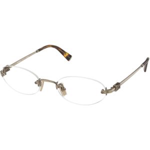 Miu Miu Vrouw MU 53WV 26C1O11 Optische monturen Metaal Goud Transparant Rotonde Normaal