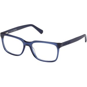 Guess Man GU50187 090 Optische monturen Acetaat Blauw  Hurken Normaal