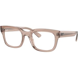 Ray - Ban Unisex RX7217 Tsjaad 8317 Optische monturen Acetaat Bruin Transparant Hurken Normaal