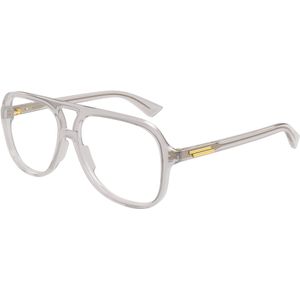 Bottega Veneta - Pilot Optisch Montuur - Grijs - Unisex - 56 mm Lensbreedte