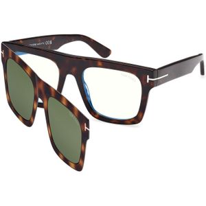 TOM FORD Man FT6068-B 052 Optische monturen Acetaat Havana Groente Kwadraat Normaal