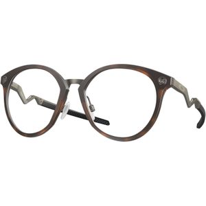 Oakley Man OX8181 Cognitieve R 818104 Optische monturen Titanium Bruin Transparant Rotonde Normaal