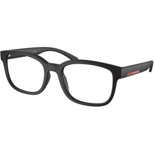 Prada Linea Rossa Man PS 05QV DG01O11 Optische monturen Geïnjecteerd Zwart Transparant Kussen Normaal