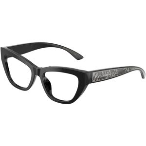 Dolce & Gabbana Vrouw DG3412 501 Optische monturen Acetaat Zwart Transparant Kattenoog Normaal