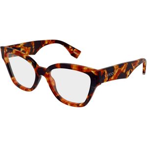Gucci Vrouw GG2008O 001 Optische monturen Acetaat Havana Transparant Vlinder