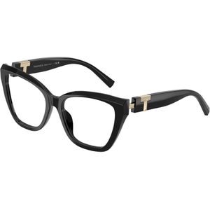Tiffany Vrouw TF2271 8001 Optische monturen Acetaat Zwart Transparant Kattenoog Normaal