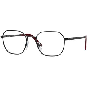 Persol Unisex PO1010V 1078 Optische monturen Metaal Zwart Transparant Kussen Normaal