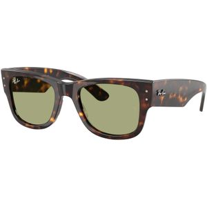 Ray - Ban Unisex RB0840S Mega Wayfarer 902/4E Zonnebrillen Acetato Tartaruga Verde Squadrata Normale