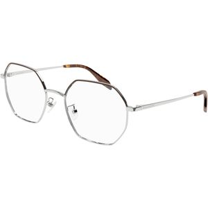 Alexander McQueen Unisex AM0338O 002 Optische monturen Metaal Zilver  Geometrisch