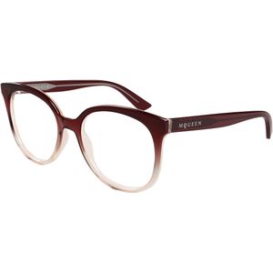 Alexander McQueen Vrouw AM0540O 006 Optische monturen Acetaat Rood Transparant Kattenoog