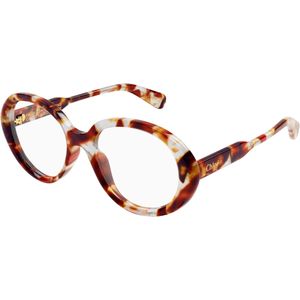 Chloé Vrouw CH0221O 008 Optische monturen Acetaat Havana Transparant Rotonde