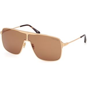 TOM FORD - FT1173 Zappa - Zonnebril - Goud - Bruin - Metaal