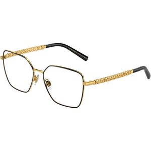 Dolce & Gabbana Vrouw DG1351 1334 Optische monturen Staal Zwart Transparant Hurken Normaal