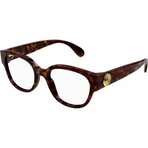 Gucci Vrouw GG1411O 005 Optische monturen Acetaat Havana Transparant Rotonde