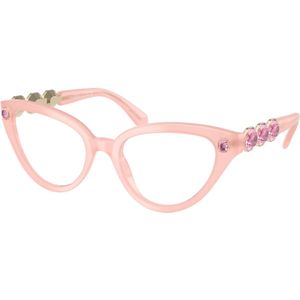 Swarovski Vrouw SK2028 1031 Optische monturen Acetaat Roos Transparant Kattenoog Normaal