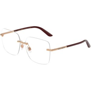 Dolce & Gabbana Vrouw DG1360 1298 Optische monturen Metaal Goud Transparant Hurken Normaal