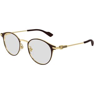 Gucci Uniseks GG1739OK 002 Optische monturen Titanium Bruin Transparant Rotonde