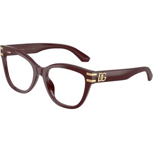 Dolce & Gabbana Vrouw DG3418 3091 Optische monturen Acetaat Rood Transparant Vlinder Normaal