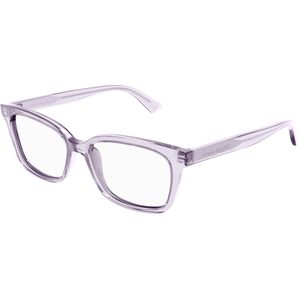 Alexander McQueen Vrouw AM0464O 005 Optische monturen Acetaat Altviool Transparant Kwadraat