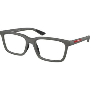 Prada Linea Rossa Man PS 02SV  16X1O1 Optische monturen Geïnjecteerd Grijs Transparant Kwadraat Normaal