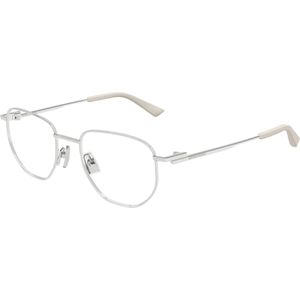 Bottega Veneta Unisex BV1301O 005 Optische monturen Metaal Zilver Transparant Rotonde