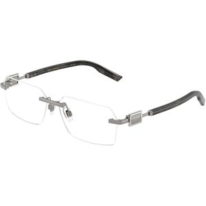 Dolce & Gabbana Man DG1361 04 Optische monturen Metaal Grijs Transparant Hurken Normaal
