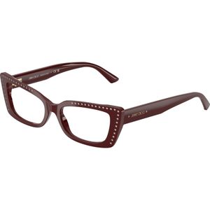 Jimmy Choo Vrouw JC3018B 5057 Optische monturen Acetaat Rood Transparant Kattenoog Normaal