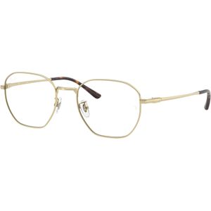 Ray - Ban Unisex Ray - Ban RX8777D 1251 Optische monturen Titanium Goud Transparant Geometrisch Normaal