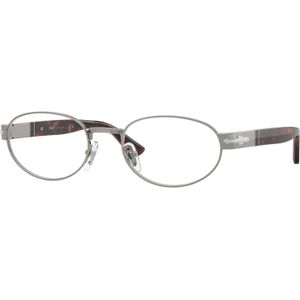 Persol Unisex PO1026V  513 Optische monturen Metaal Grijs Transparant Rotonde Normaal