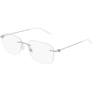 Montblanc Man MB0075O 003 Optische monturen Metaal Zilver Transparant Hurken