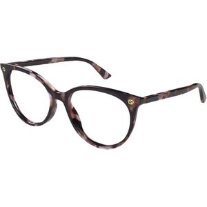 Gucci Vrouw GG0093O 009 Optische monturen Acetaat Havana Transparant Rotonde