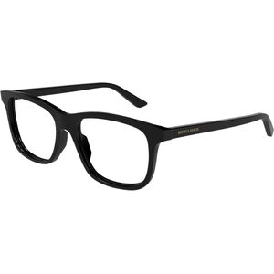 Bottega Veneta Uniseks Bottega Veneta BV1316O 001 Optische monturen Acetaat Zwart Transparant Kwadraat