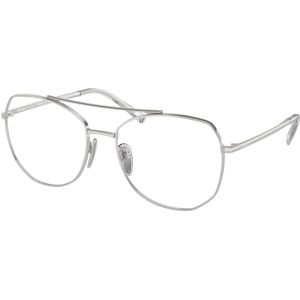 Prada Vrouw PR A58V 1BC1O11 Optische monturen Staal Zilver Transparant Geometrisch Normaal