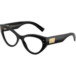 Dolce & Gabbana Vrouw DG3403 501 Optische monturen Acetaat Zwart Transparant Kattenoog Normaal