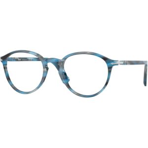 Persol Unisex Persol PO3218V 1234 Optische monturen Acetaat Blauw Transparant Pantos Normaal